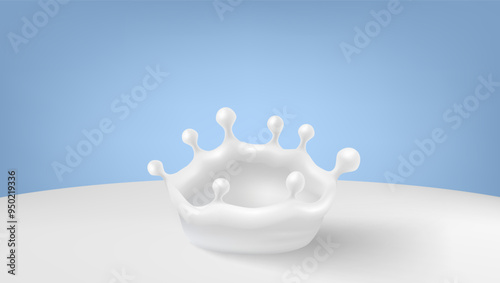 3D Milk Splash In Glass Due A Drop Of Yogurt
