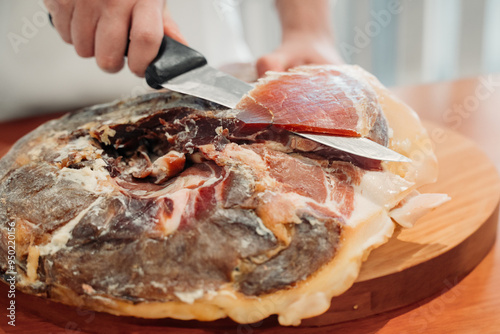 Morvan smoked ham being sliced