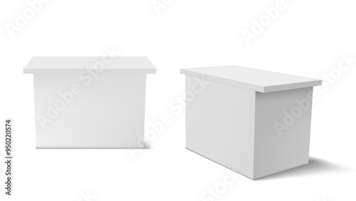 White Clear Information Stand Or Reception Mockup