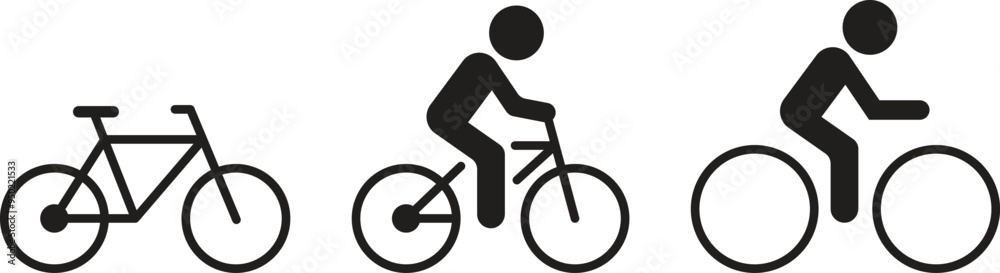 Fototapeta premium collection of isolated vector icons of cycling people. Vector Illustration