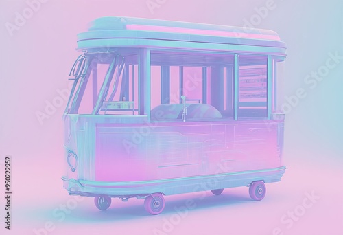 vaporwave trolley nostalgia retrofuturistic trolley bathed in pa photo