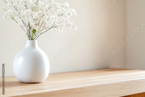 Elegant Contemporary Media Console with Textured Wood Finish and Minimalist Decor Elements