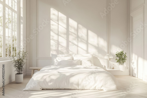 White Bedroom Minimalist Desig photo