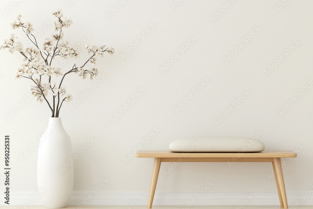 Tranquil Minimalist Entryway Bench with Simple Cushion in Neutral Tones for Welcoming Atmosphere Tranquil Minimalist Entryway Bench with Simple Cushion in Neutral Tones for Welcoming Atmosphere