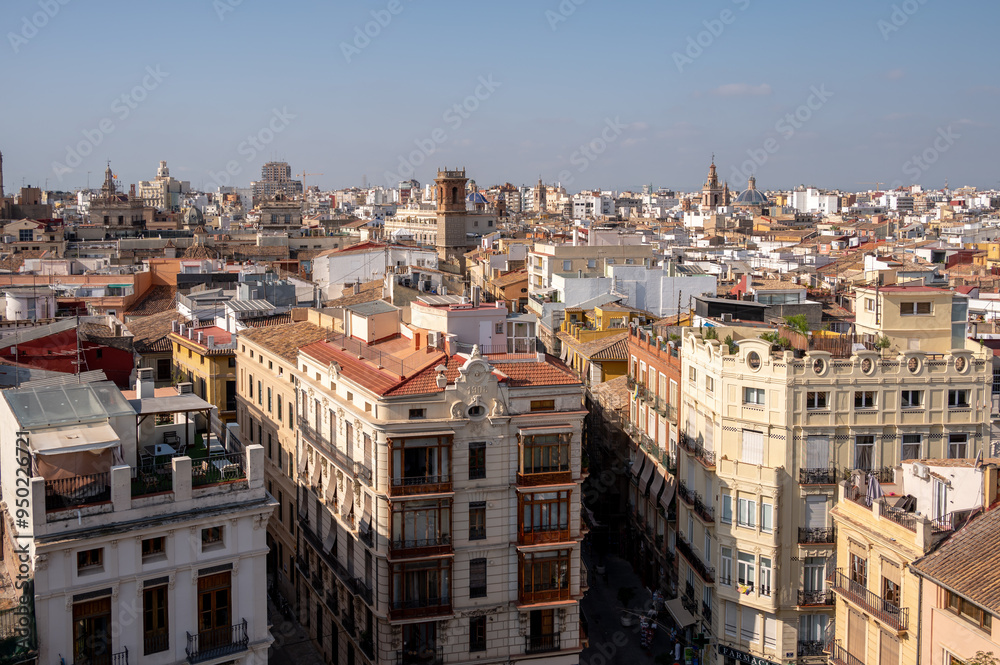 Elevated views of Valencia's beautiful Old Town area. Elevated views of Valencia's beautiful Old Town area.