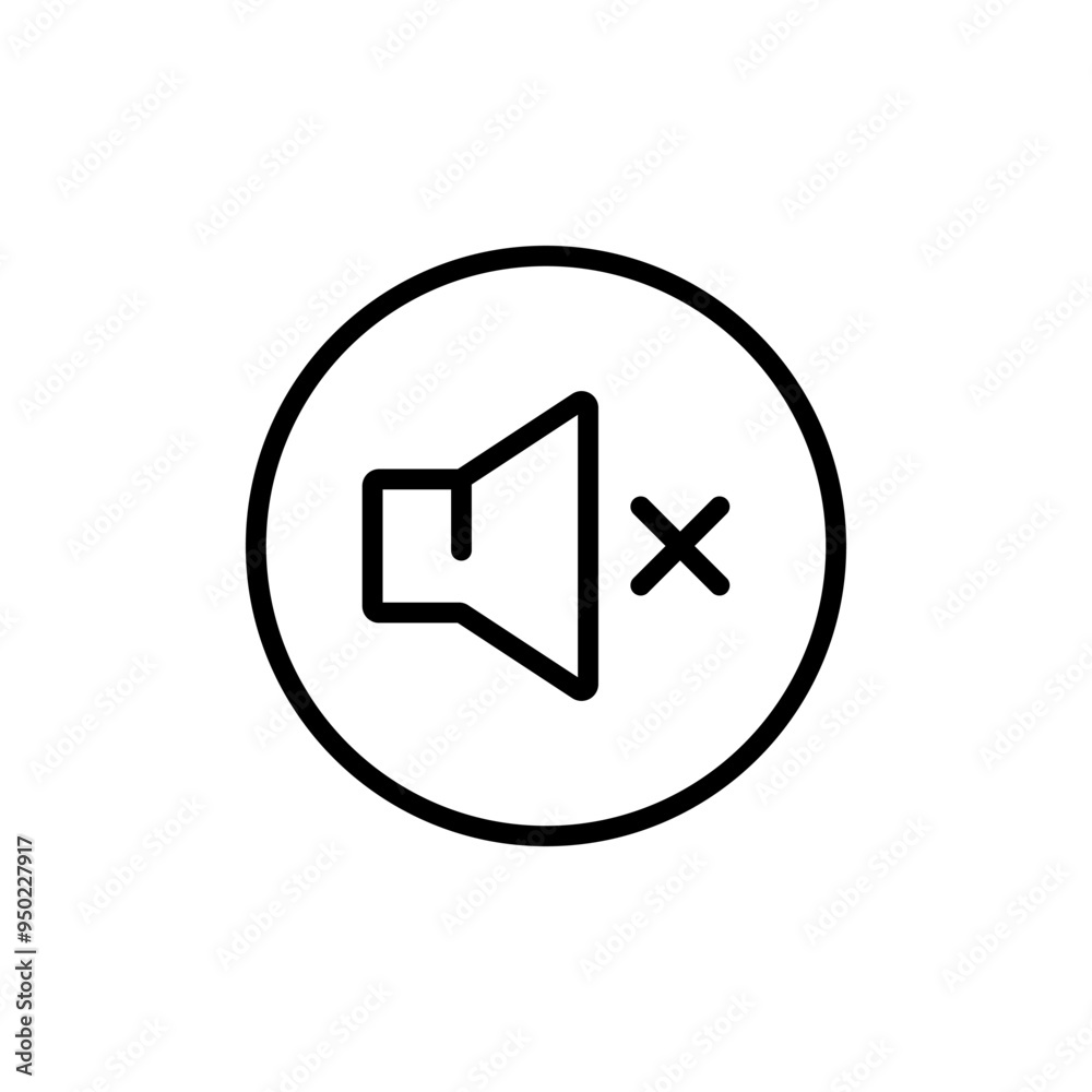 Audio silent mode setting outline icon. Sounds control. Silence notifications. Simple style sign for mobile concept and web design. Audio silent mode setting outline icon. Sounds control. Silence notifications. Simple style sign for mobile concept and web design.