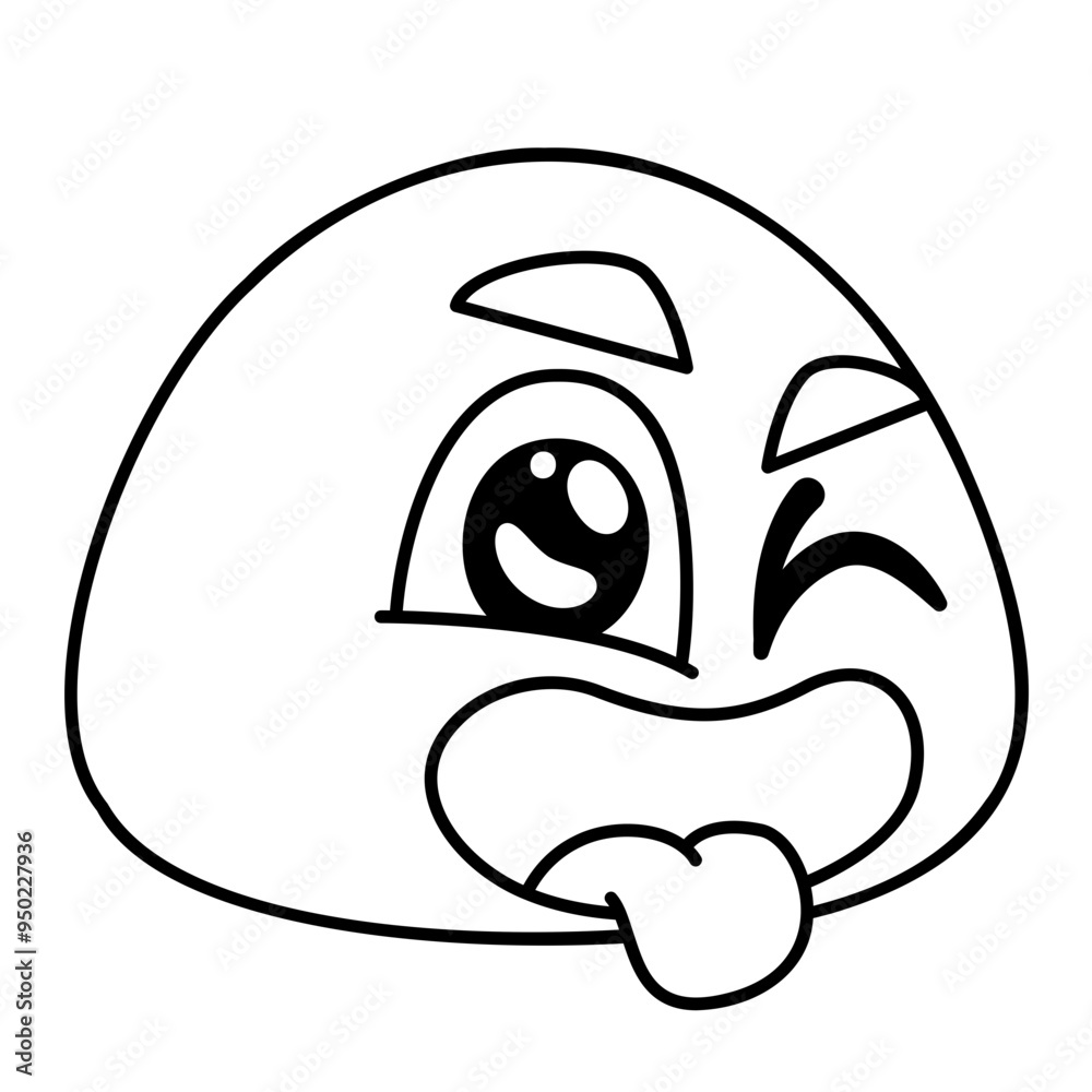 Obraz premium Silly Face Emoji Line