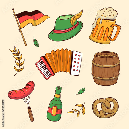 Set of Oktoberfest element vector