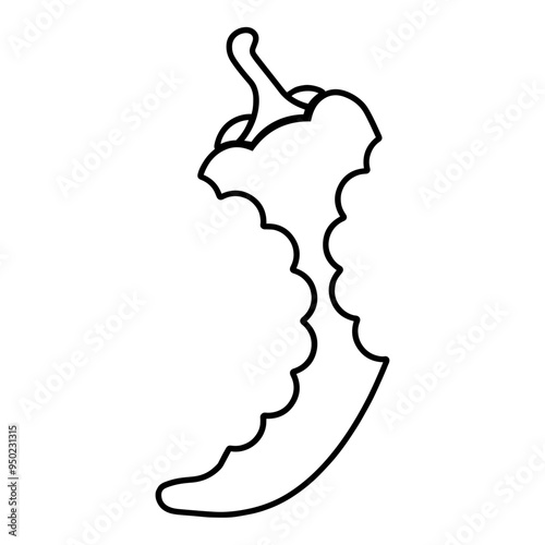 Chili Pepper Bitten Twice Outline