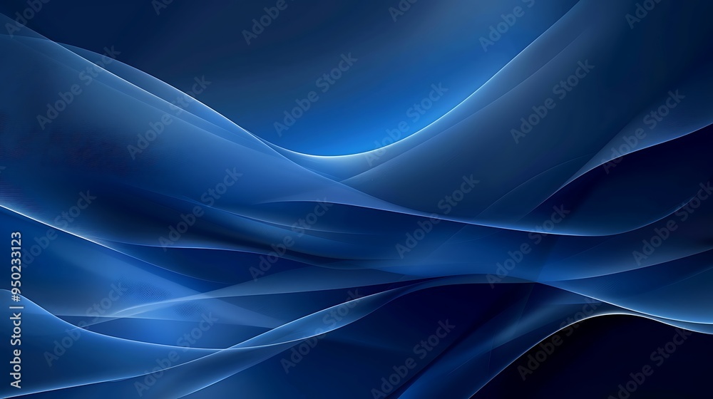 Fototapeta premium Blue abstract futuristic background for wallpaper design, with smooth lines and a digital feel, creating a modern and sleek look