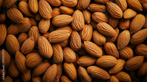 A close-up view of roasted almonds showcasing their golden-brown shells and textures set against a dark background