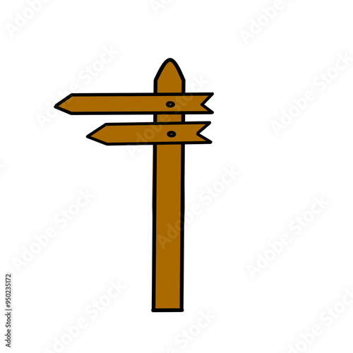 wooden sign post