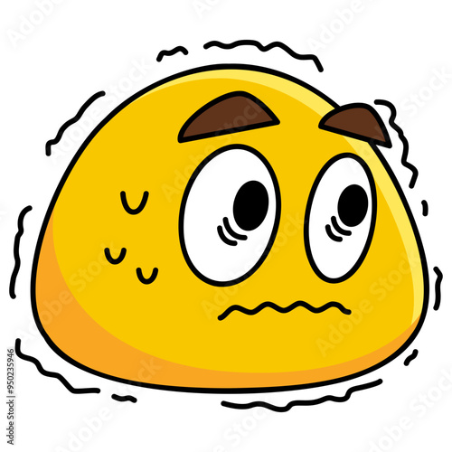 Scary Face Emoji Filled Line