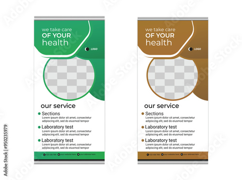 Modern Medical Roll-up Banner design and editable. vector file 