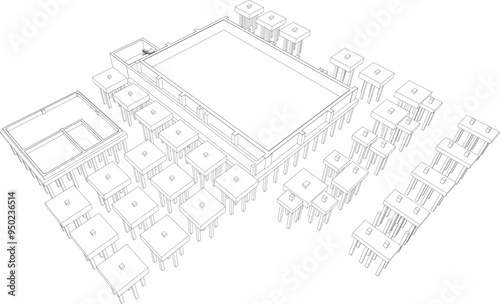 3D illustration of industrial project