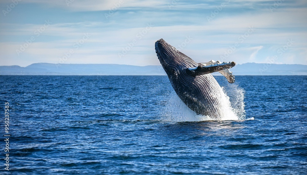 Fototapeta premium ballena saltando en el mar