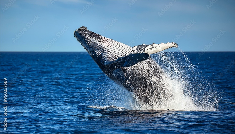 Fototapeta premium ballena saltando en el mar
