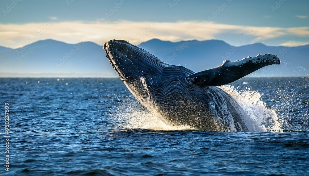 Fototapeta premium ballena saltando en el mar