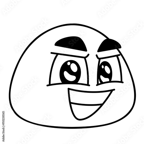 Determined Face Emoji Black fill Color
