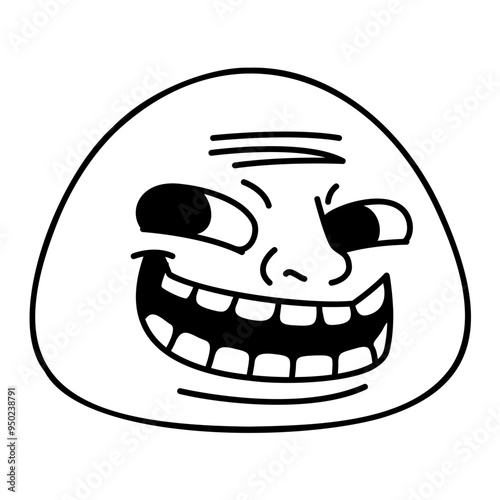 Meme Face Emoji Black fill Color