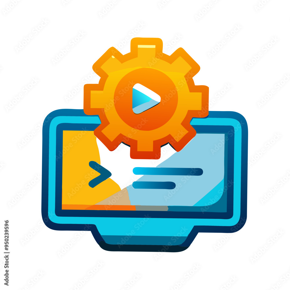 Interactive Course Icon Vector in Minimalist Style Interactive Course Icon Vector in Minimalist Style