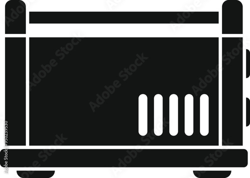 This electric convection oven icon represents a kitchen appliance designed for baking and roasting