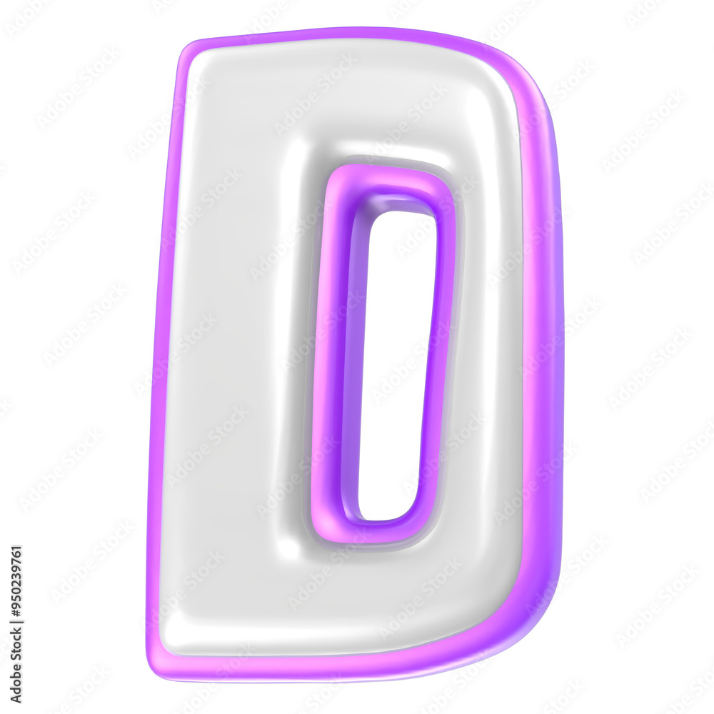 Font D Purple And White 3D Rendering Font D Purple And White 3D Rendering