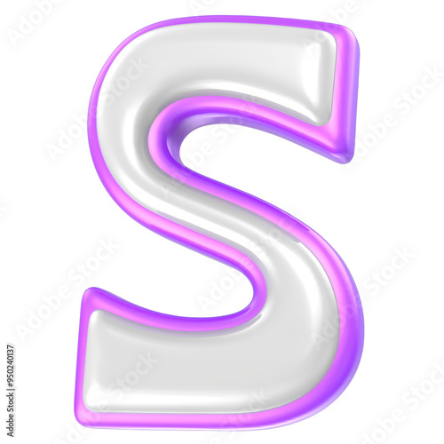 Wallpaper Mural Font S Purple And White 3D Rendering Torontodigital.ca