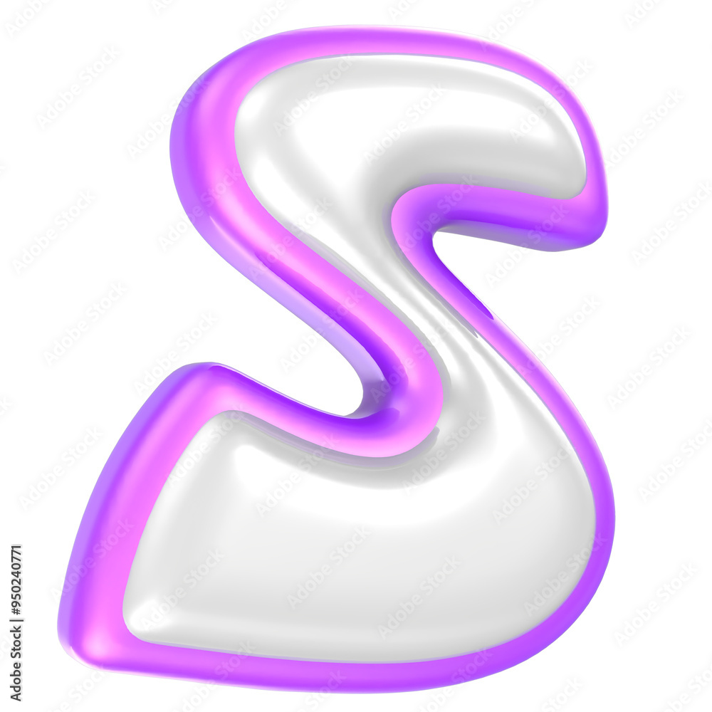 s Purple And White Font 3D Rendering s Purple And White Font 3D Rendering