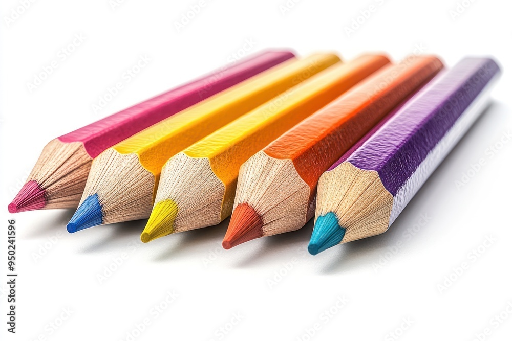 color pencils isolated on white background color pencils isolated on white background