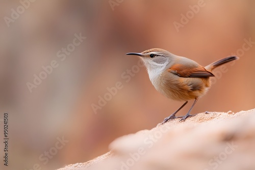 Canyon wren bird blurry nature background, Ai Generated