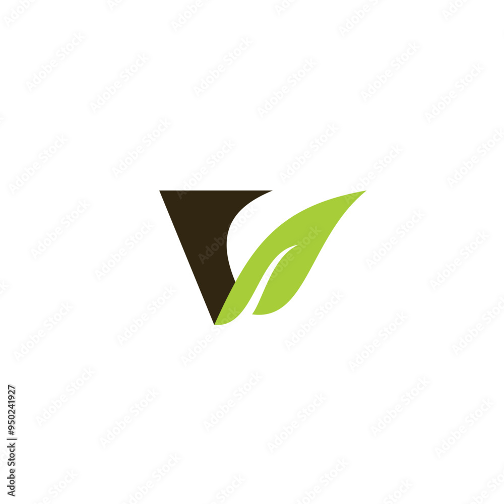 V Leaf Logo Vector. V Nature Leaf Icon V Leaf Logo Vector. V Nature Leaf Icon