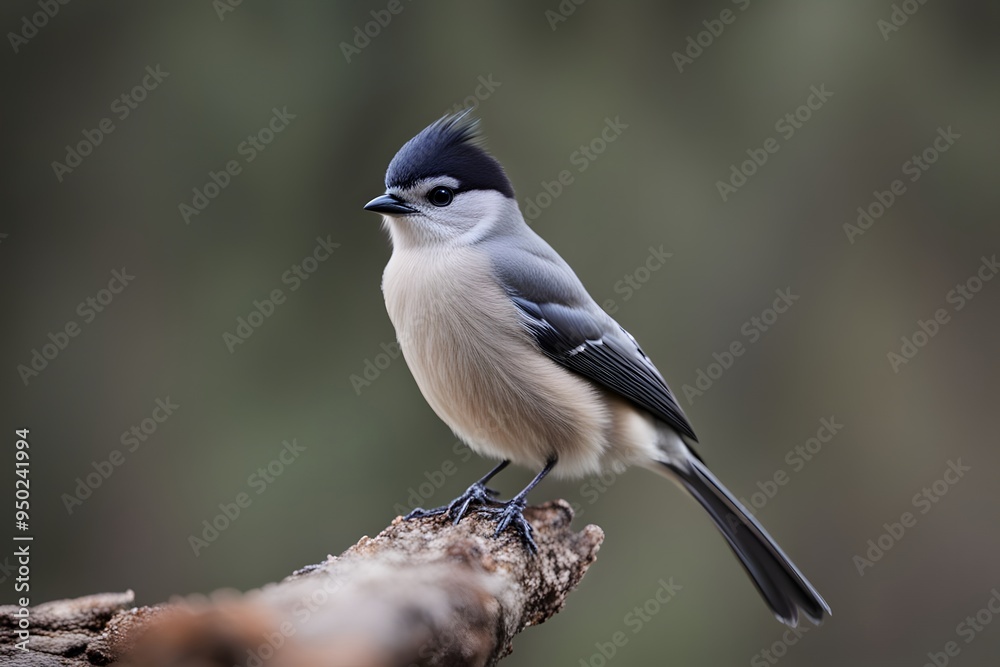 Obraz premium Canada jay bird blurry nature background, Ai Generated