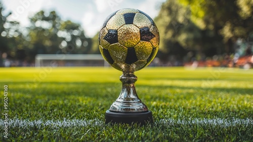 Soccer Trophy on Green Field