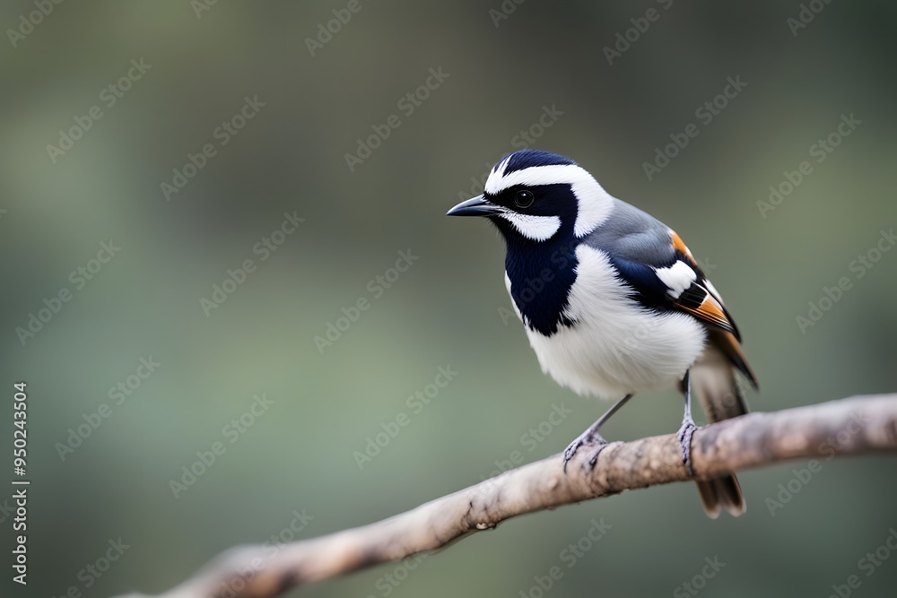 Fototapeta premium Batis bird blurry nature background, Ai Generated