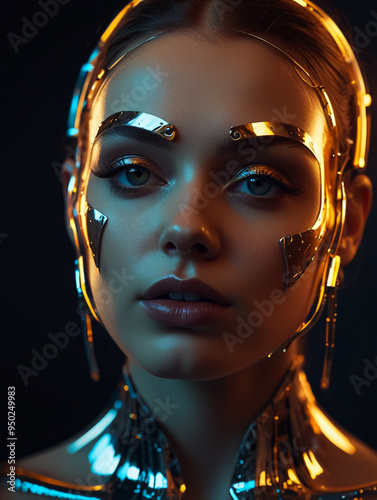 Portrait of a model with a futuristic theme