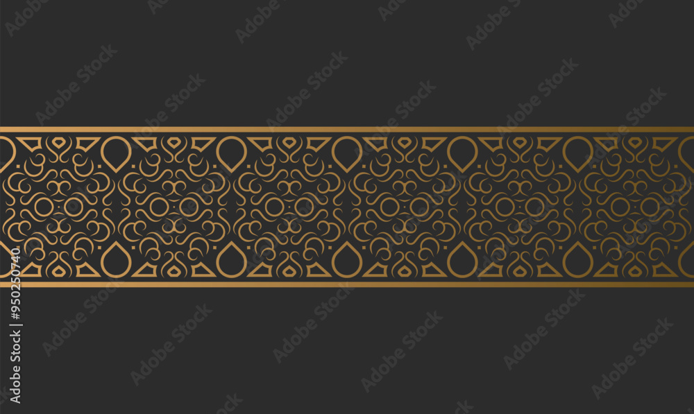 Elegant golden ornamental border template