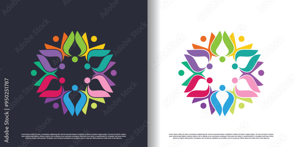 Community logo with creative arrow concept Premium vector Community logo with creative arrow concept Premium vector