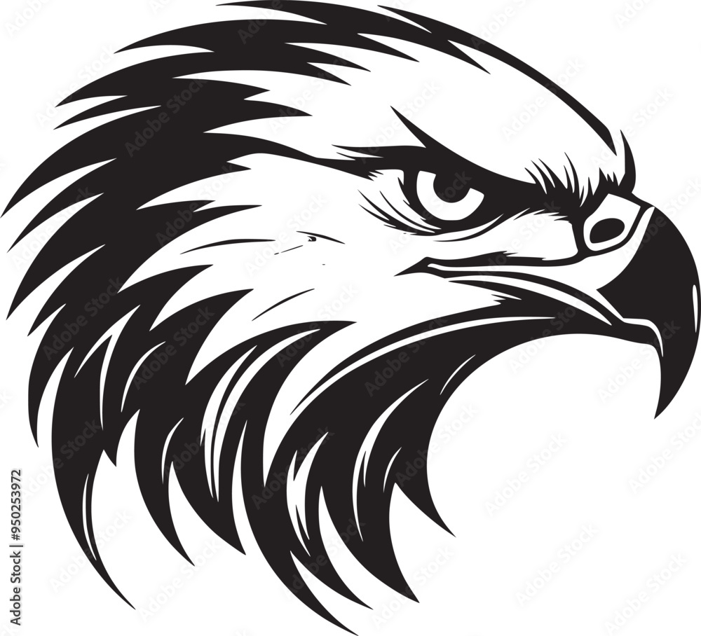 Eagle head Logo vector illustration, Mighty Eagle Majestic Freedom Symbol Eagle head Logo vector illustration, Mighty Eagle Majestic Freedom Symbol