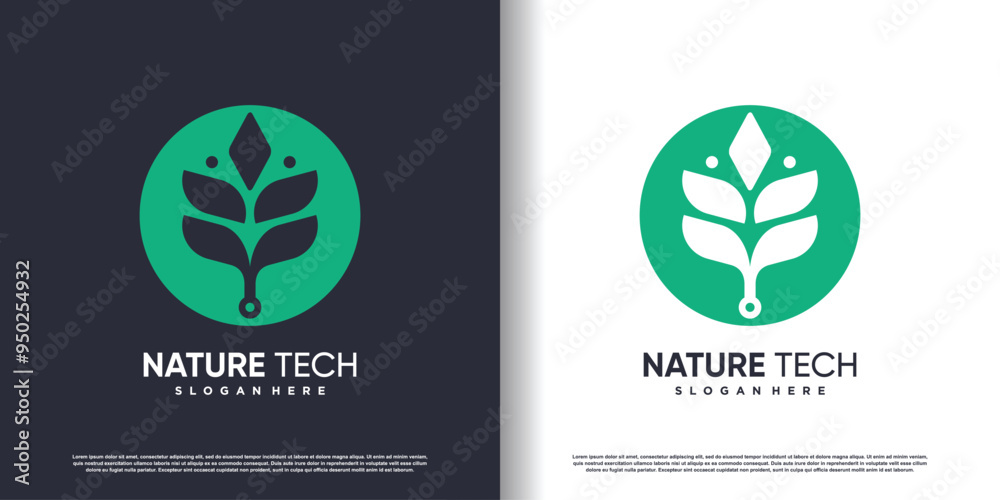 Nature tech logo template Premium Vector Nature tech logo template Premium Vector