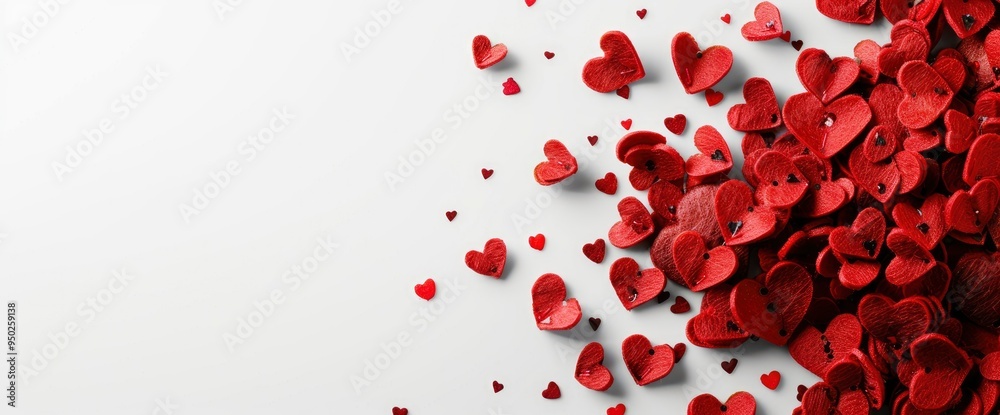 Red Hearts on White Background Red Hearts on White Background