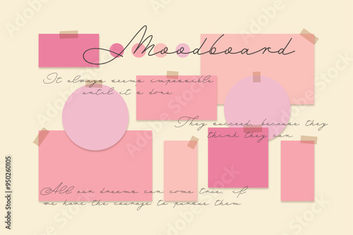 Vector photo collage template moodboard pictures grids vector illustration