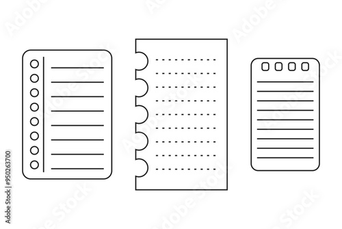 Set of doodle notepad paper collection flat design vector