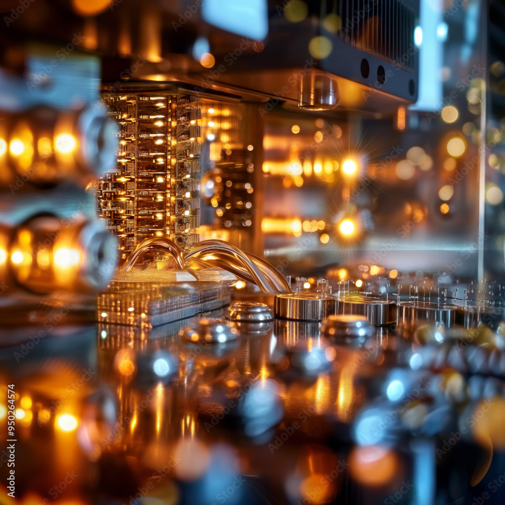 Obraz premium Close-Up of Quantum Computer Components