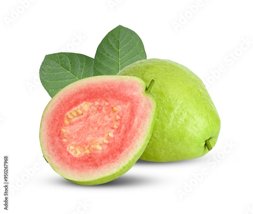 pink guava isolated on transparent png