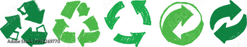 Recycle Symbol Crayon Chalk Drawing Vector