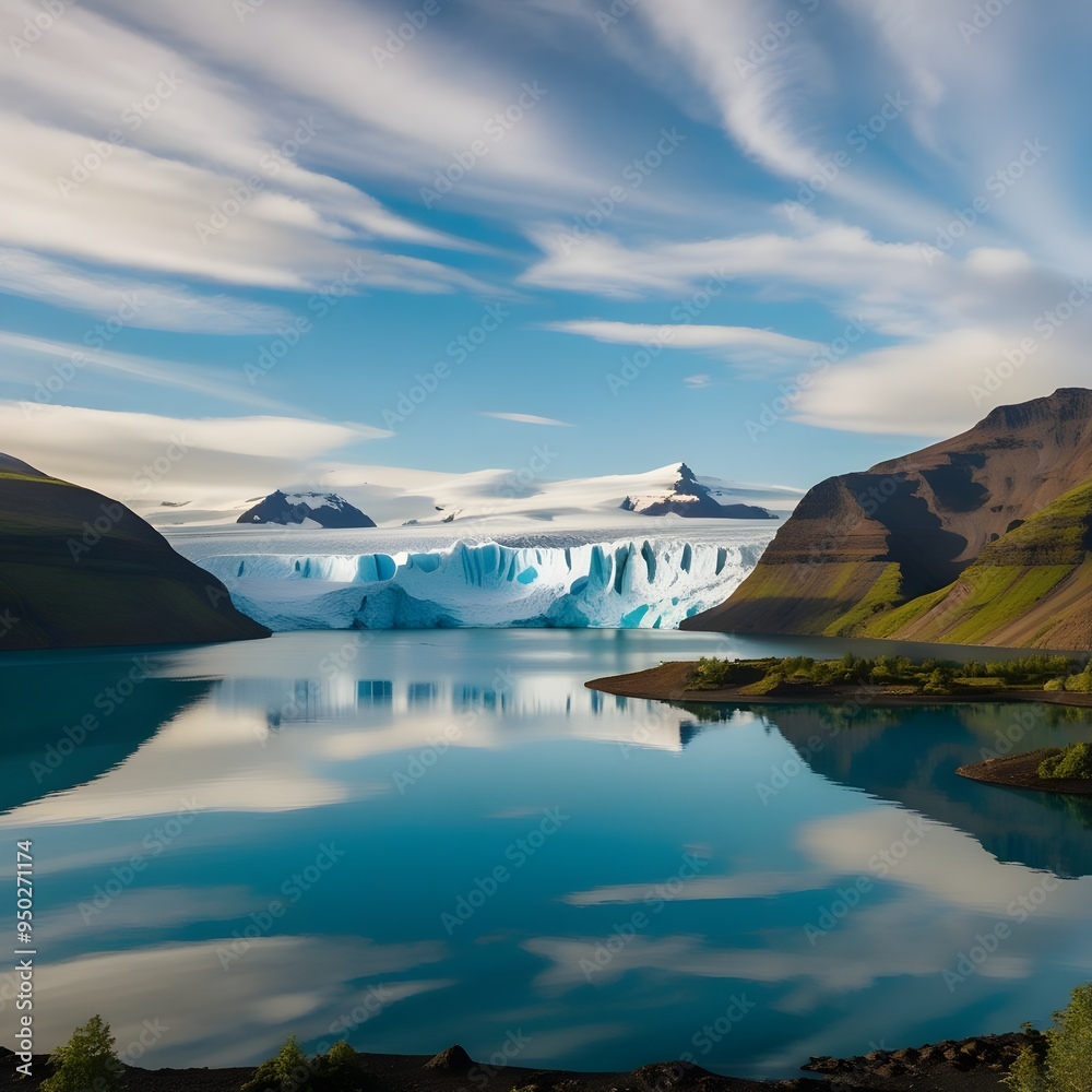 Naklejka premium Blue lake in Iceland