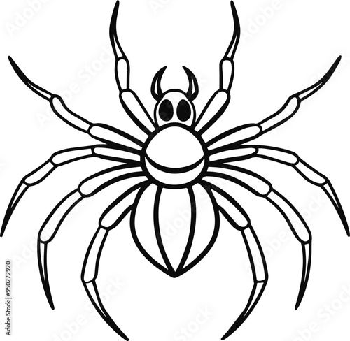 Spider silhouette vector illustration isolated on white background