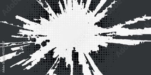 Abstract comic book flash explosion radial lines on transparent background