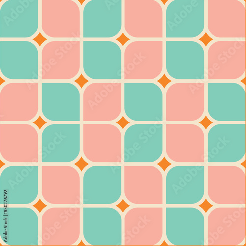 50s Mid Century Modern Seamless Pattern